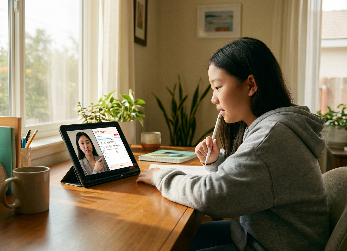 Online tutoring session