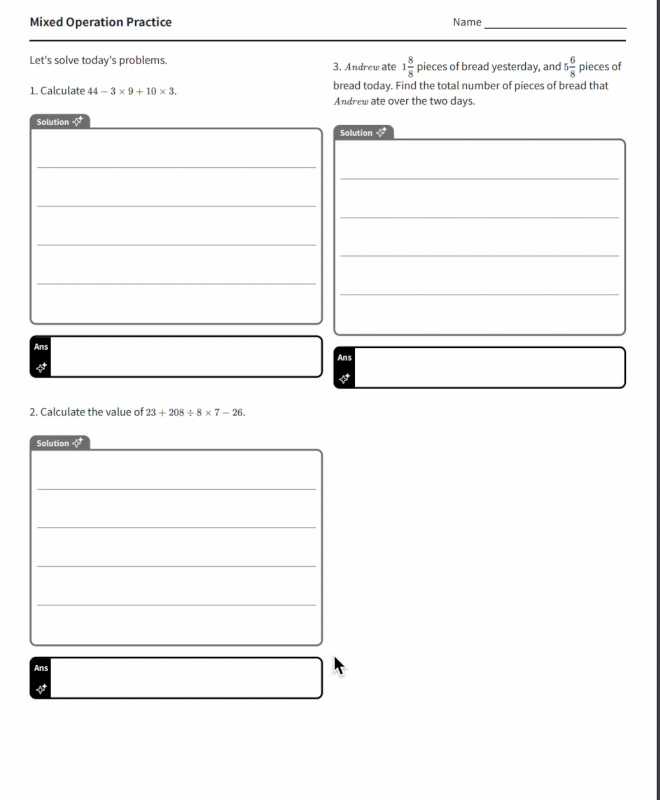 Printable CherryPot worksheet